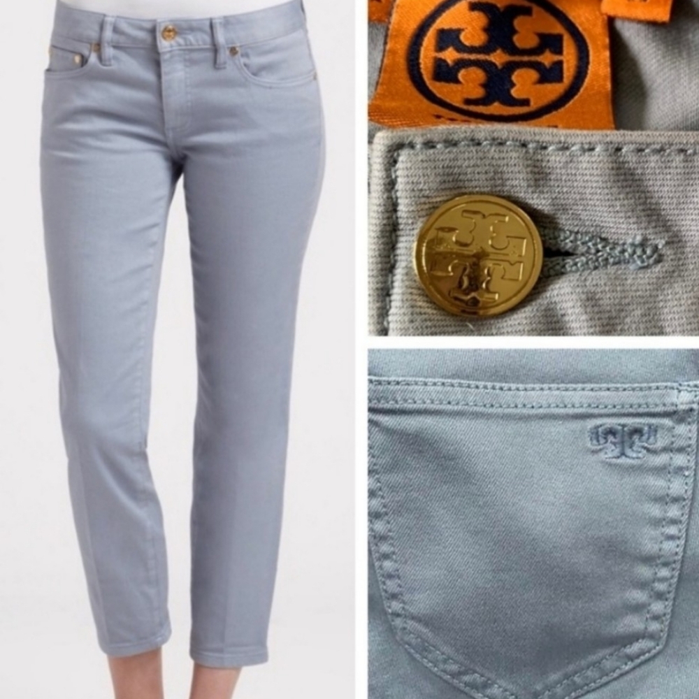 Tory Burch Women's Light Blue Crop Jeans